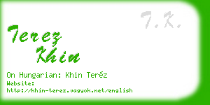 terez khin business card